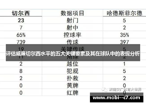 评估威廉切尔西水平的五大关键要素及其在球队中的表现分析